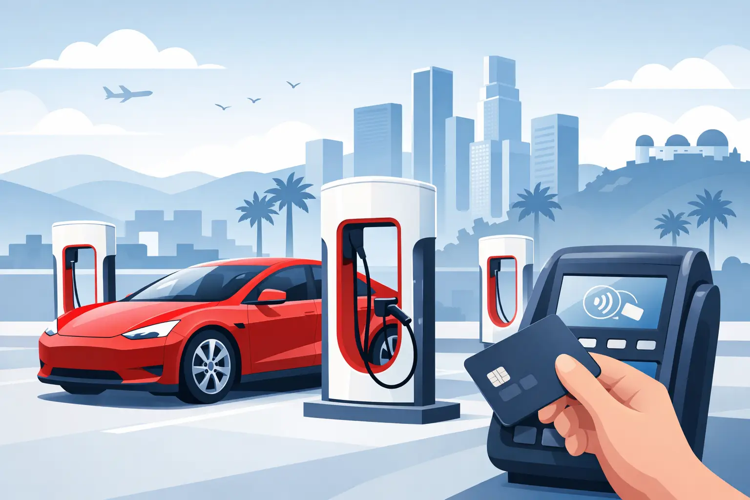 Tesla Supercharger Payment for Los Angeles Rentals