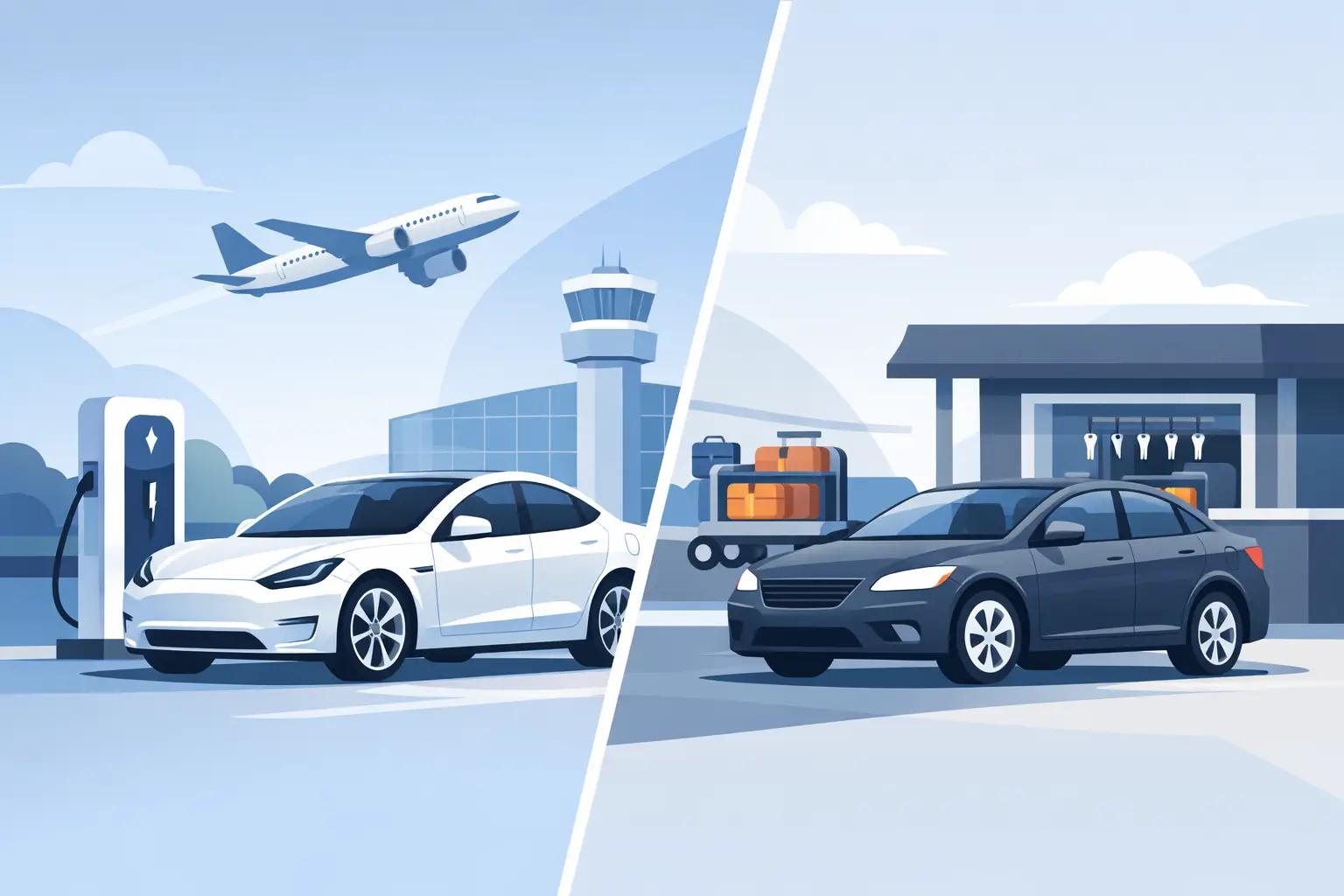 Tesla Versus Traditional Airport Rentals