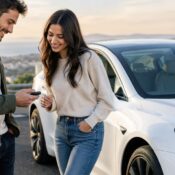 Can two people share driving on one Tesla rental key?