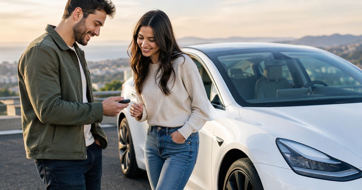 Can two people share driving on one Tesla rental key?