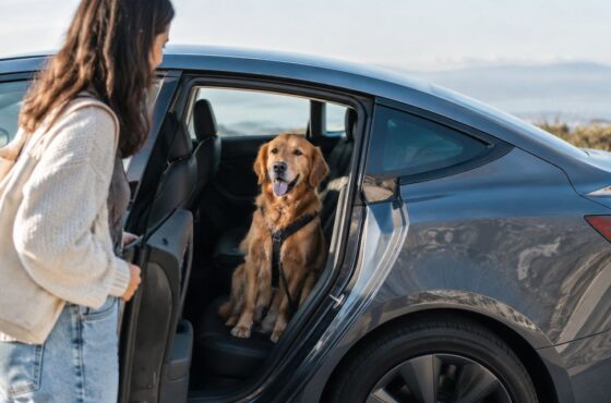 Can you bring a dog in a rented Tesla?
