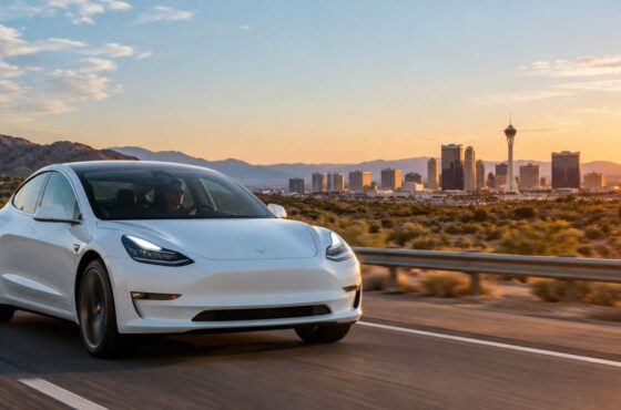 Can you drive a rented Tesla from LA to Las Vegas?