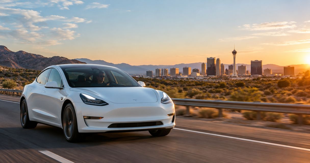 Can you drive a rented Tesla from LA to Las Vegas?