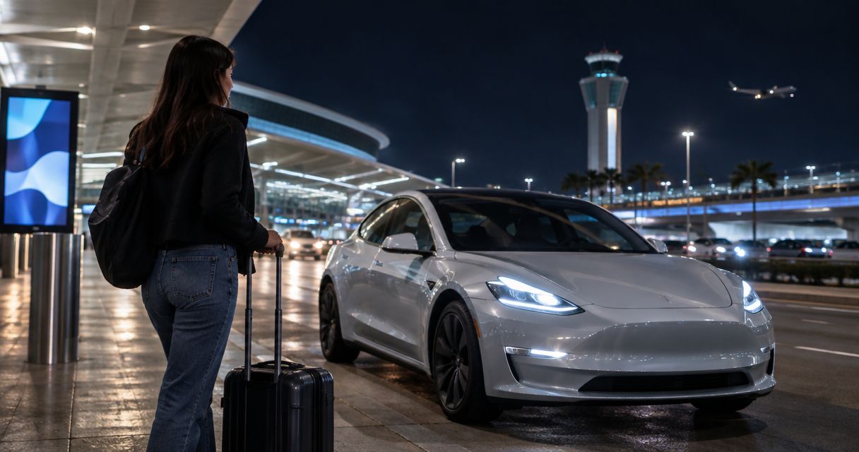 Can you pick up a Tesla rental at LAX after midnight?