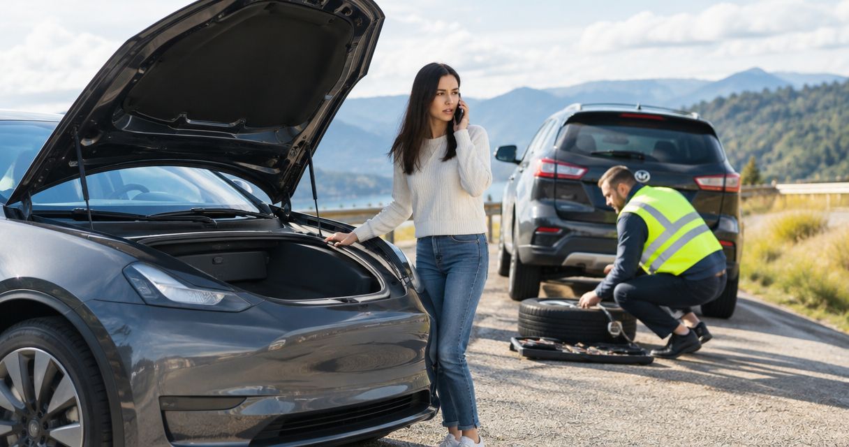 Does a Tesla rental include roadside assistance?