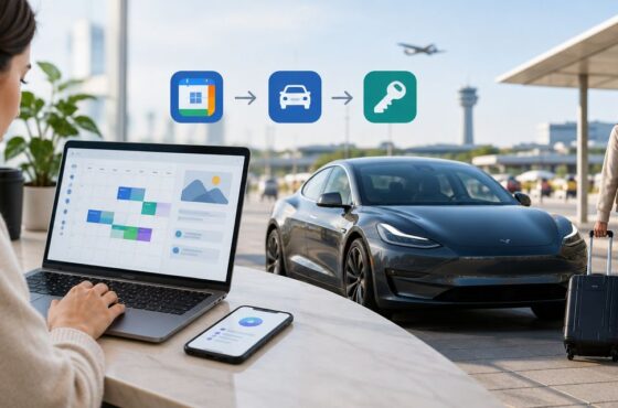 Google Calendar to Tesla rental pickup: complete 2026 workflow