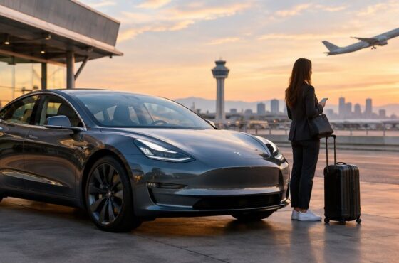 How early before a flight can a Tesla be delivered at LAX?