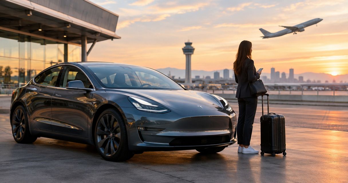 How early before a flight can a Tesla be delivered at LAX?