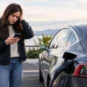 What happens if a rented Tesla runs out of charge?
