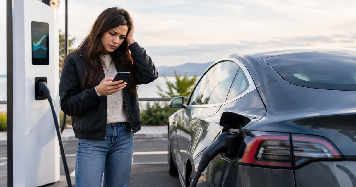 What happens if a rented Tesla runs out of charge?
