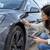What happens if you damage a rented Tesla's paint?