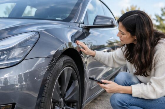 What happens if you damage a rented Tesla’s paint?