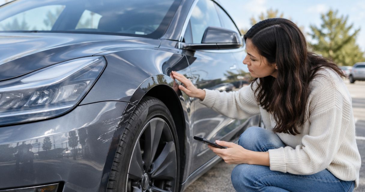 What happens if you damage a rented Tesla's paint?