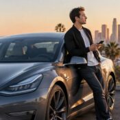 What is the minimum age to rent a Tesla in Los Angeles?