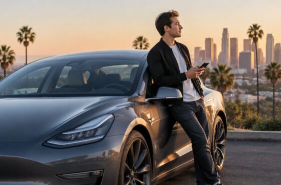 What is the minimum age to rent a Tesla in Los Angeles?