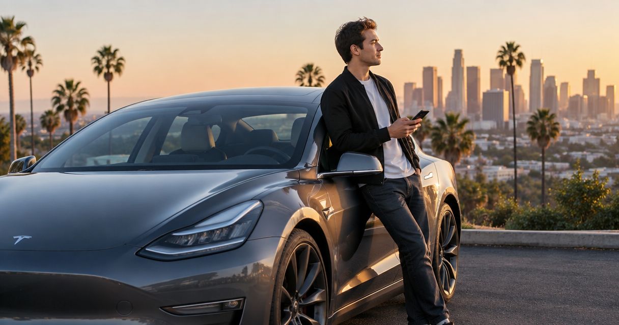 What is the minimum age to rent a Tesla in Los Angeles?